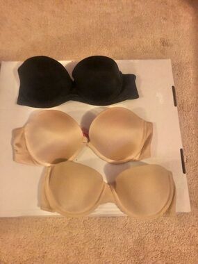 L/N Set of 3 Strapless Bras - Size 34B